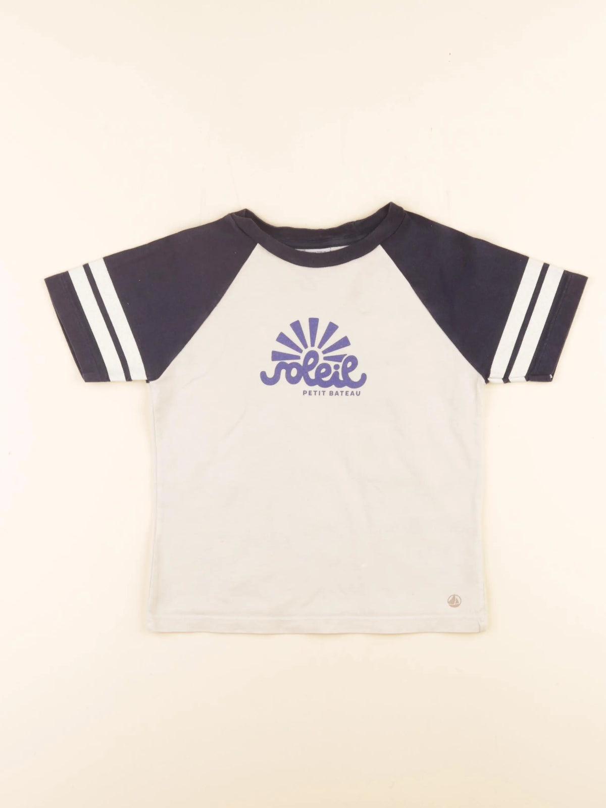 Petit Bateau - tee-shirt blanc, bleu - 6 ans