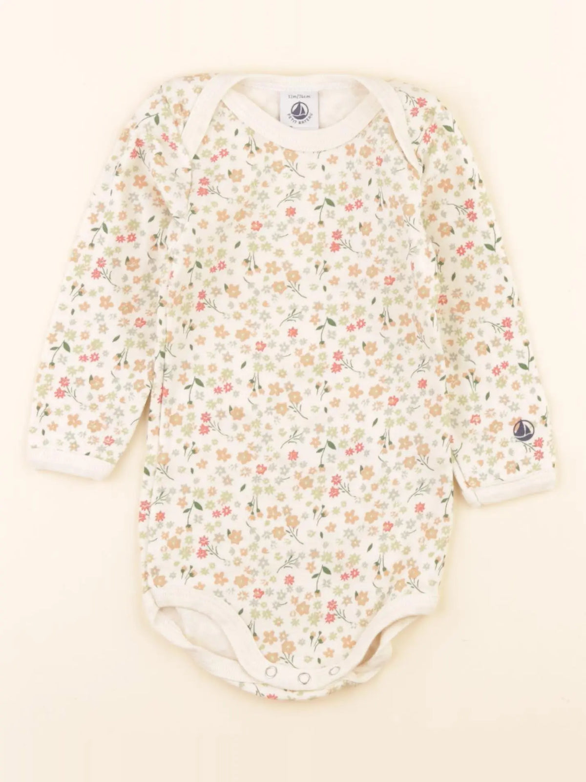 Petit Bateau - body beige, multicolore - 12 mois