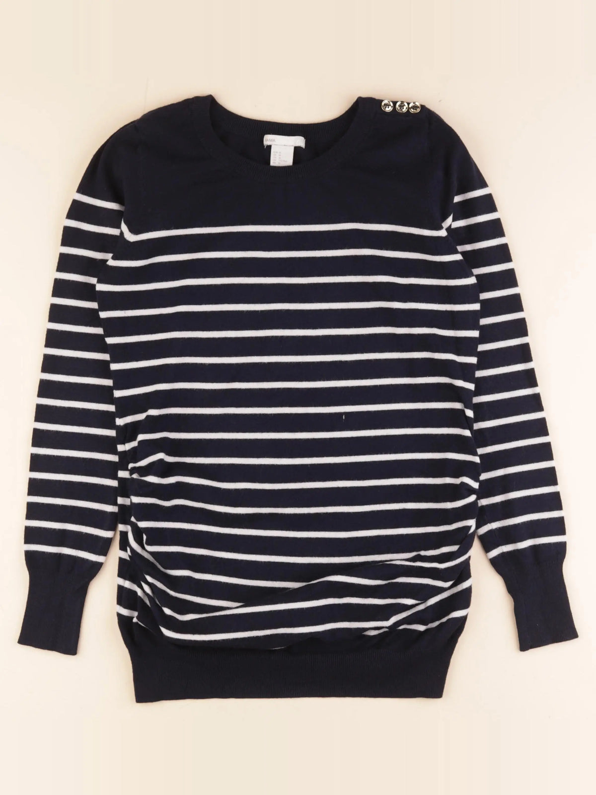 H&M - pull grossesse blanc, bleu - M