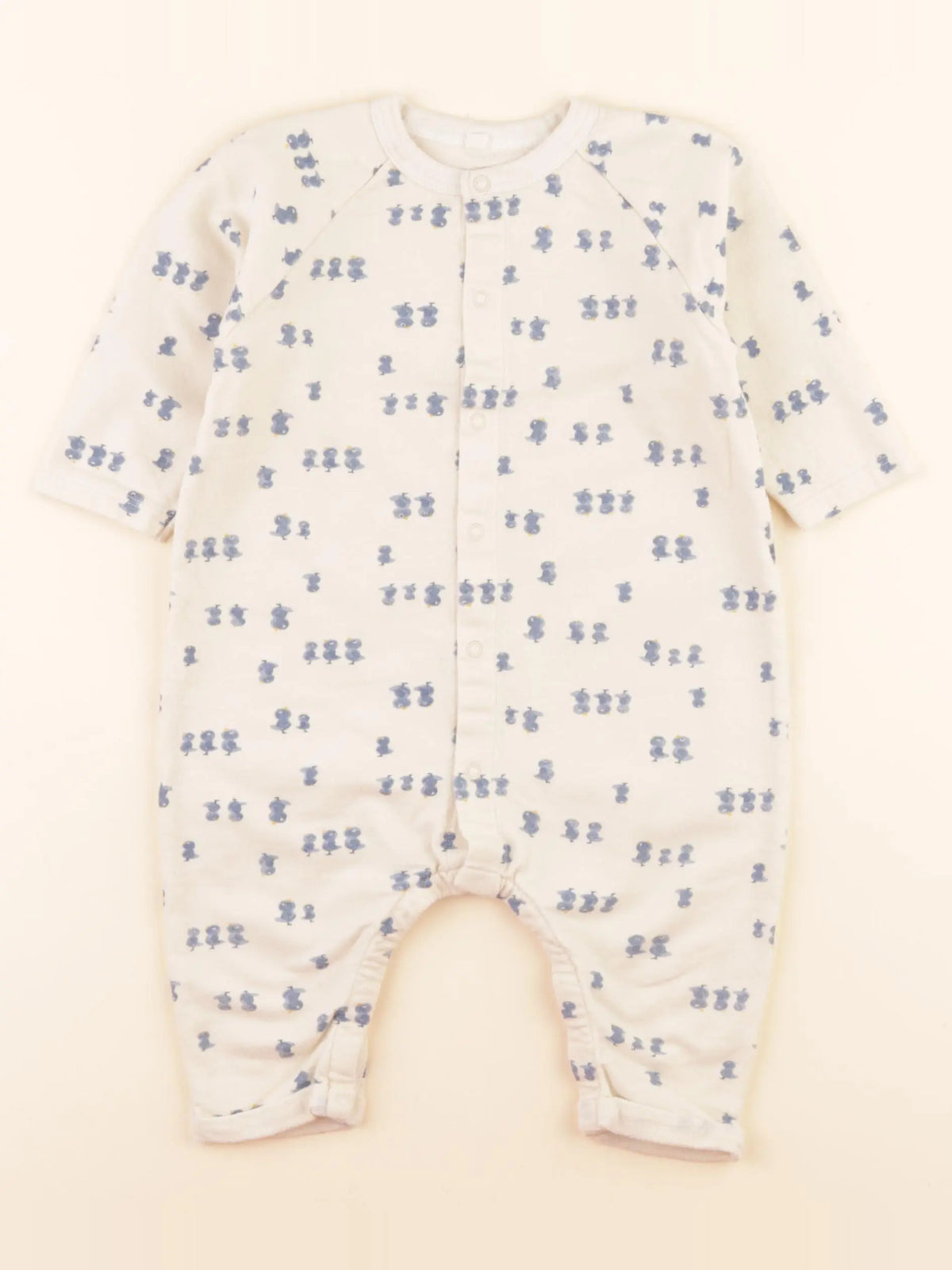 Pyjama coton beige, bleu