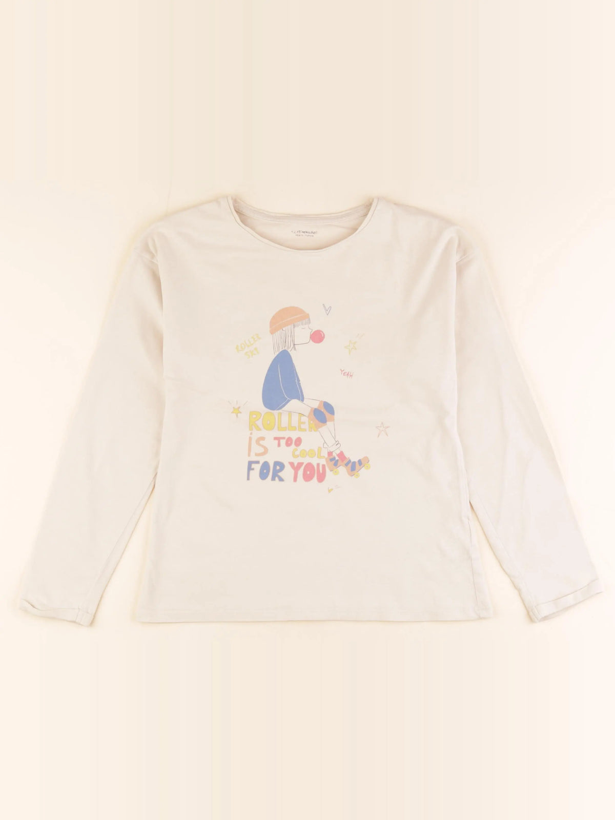 Vertbaudet - tee-shirt or, beige - 10 ans