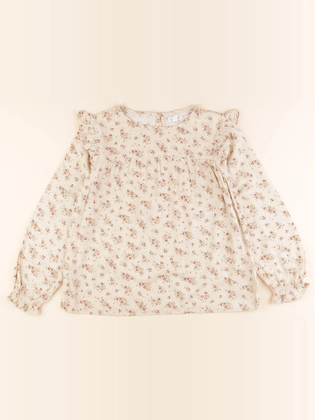Vertbaudet - blouse beige, rose - 10 ans