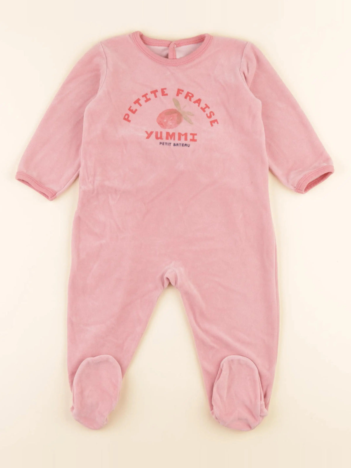 Petit Bateau - pyjama velours rose - 18 mois