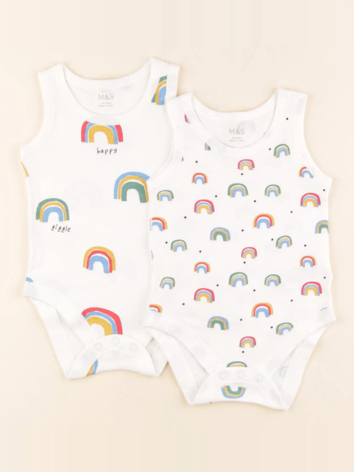 Marks & Spencer  - lot de 2 bodies en coton blanc - 3/6 mois