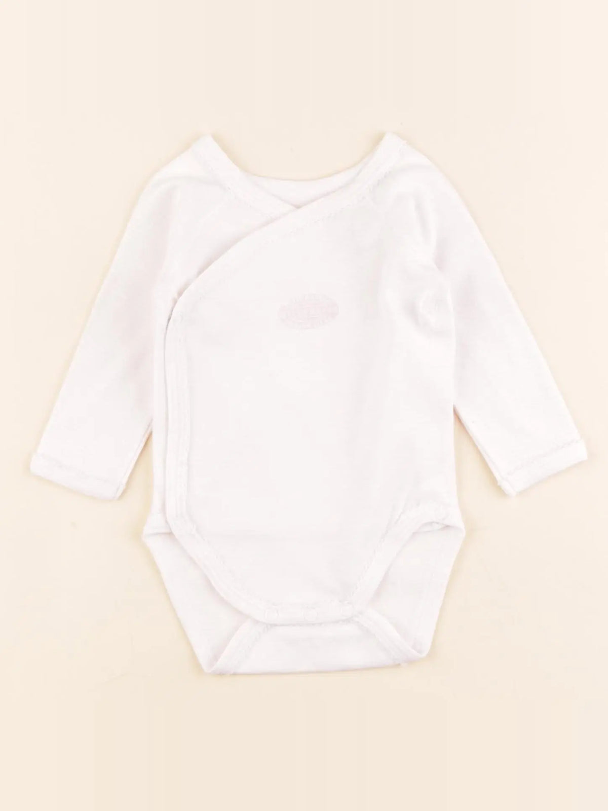 Petit Bateau - body blanc, rose - 3 mois