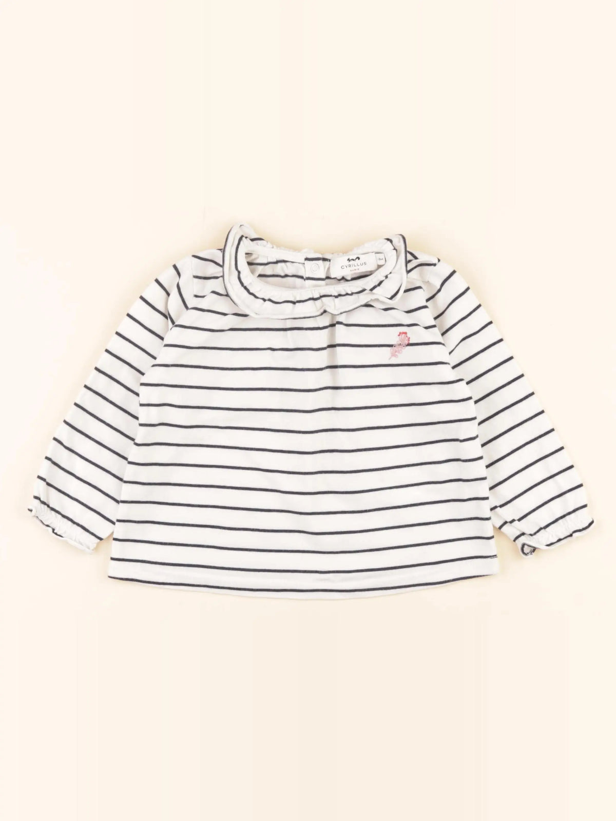 Cyrillus - tee-shirt blanc, bleu - 18 mois