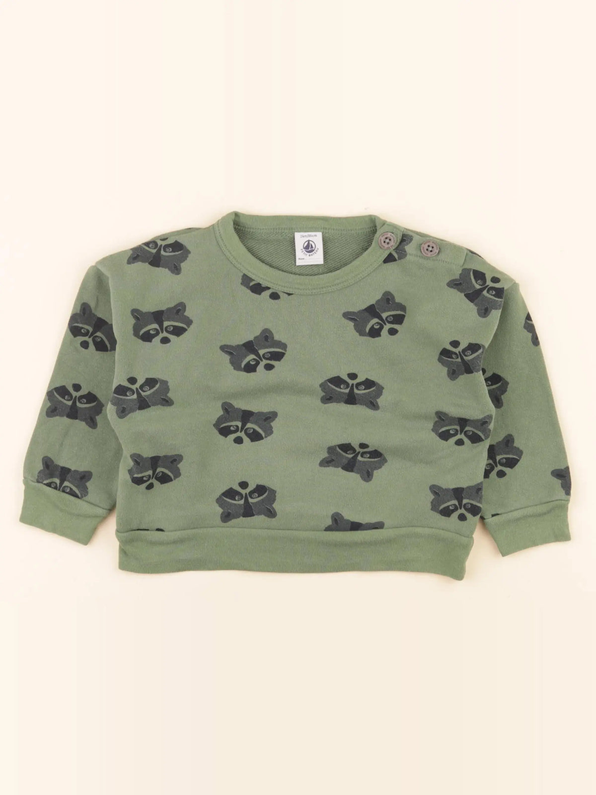 Petit Bateau - sweat vert - 24 mois