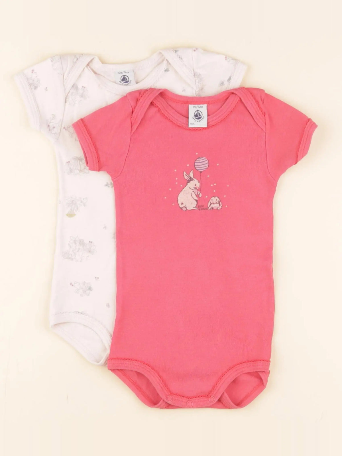 Lot de 2 bodies en coton rose