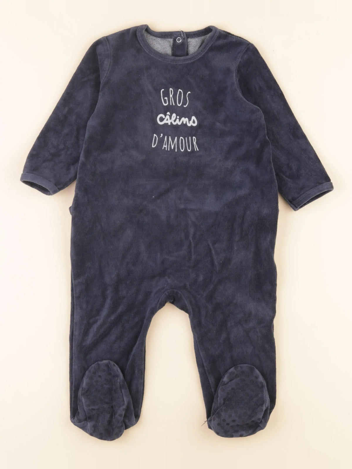 Vertbaudet - pyjama velours bleu - 18 mois
