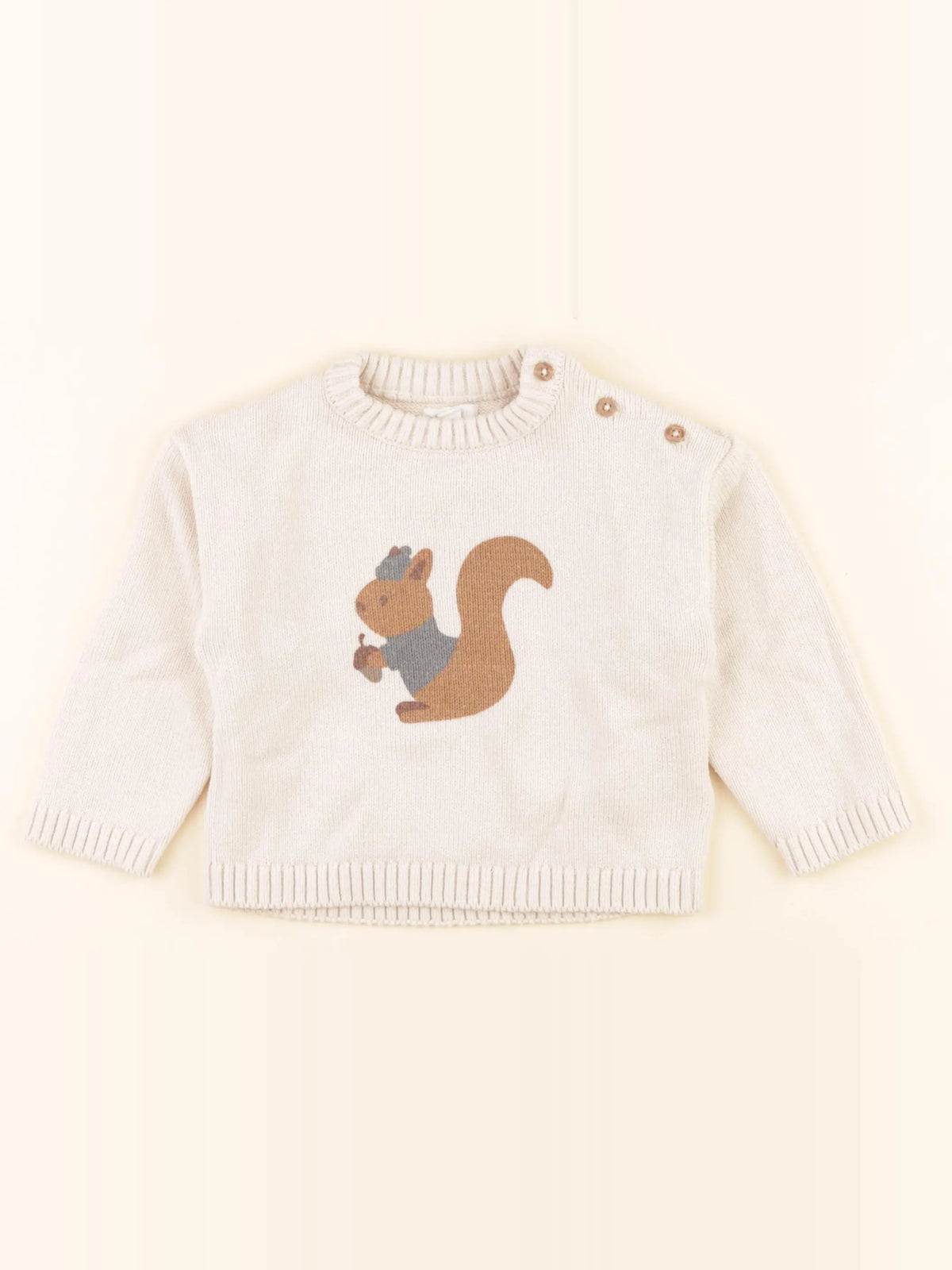 Vertbaudet - pull beige - 18 mois