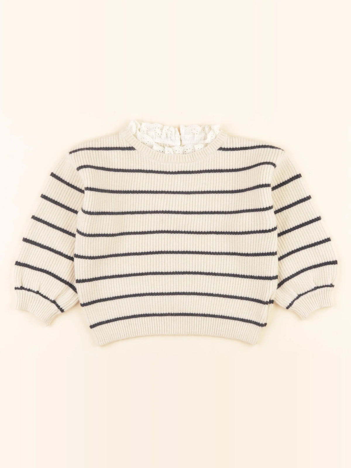 Vertbaudet - pull beige, bleu - 24 mois