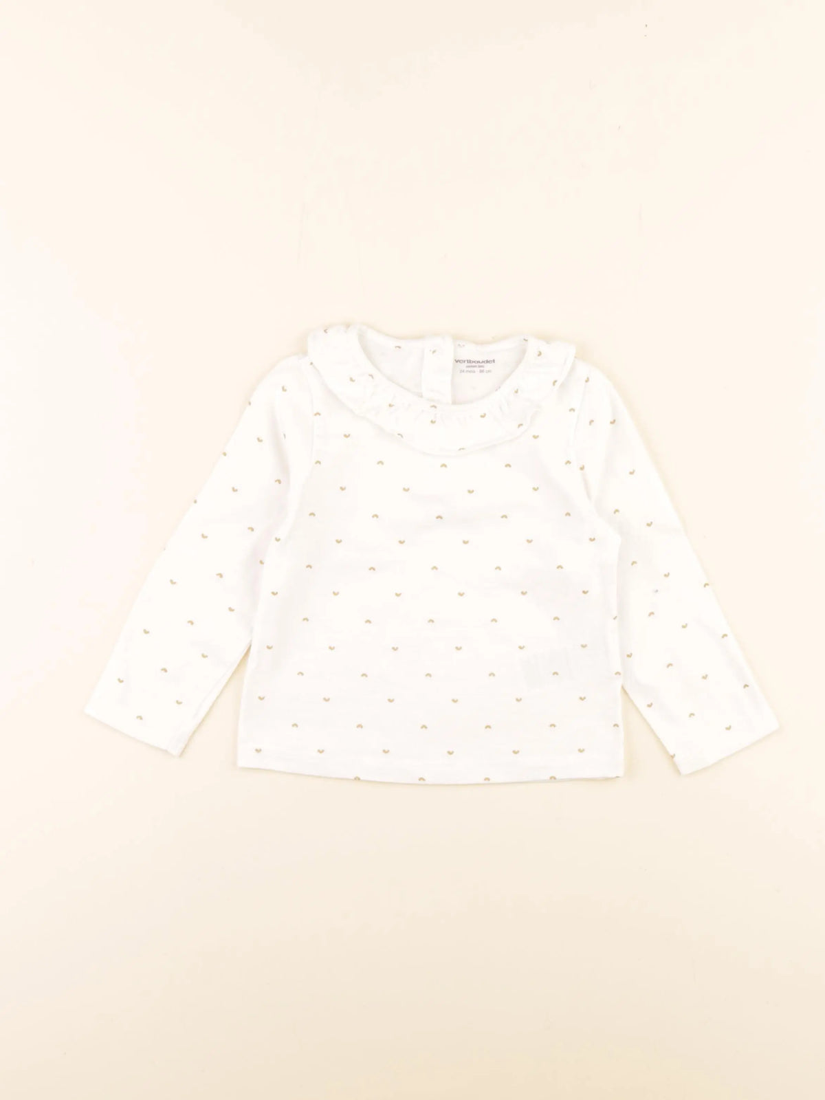 Vertbaudet - tee-shirt beige, or - 24 mois