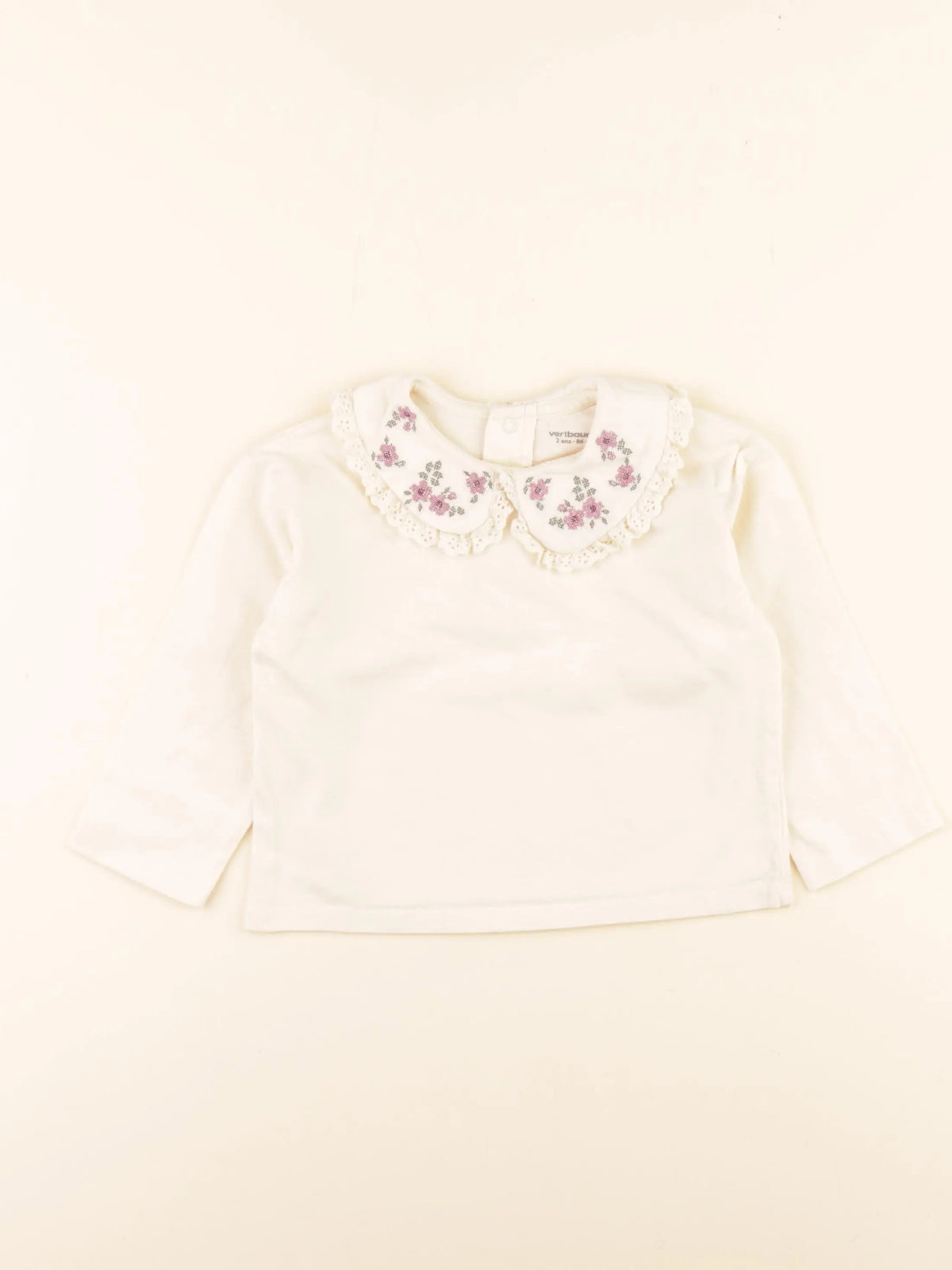 Vertbaudet - tee-shirt beige - 2 ans