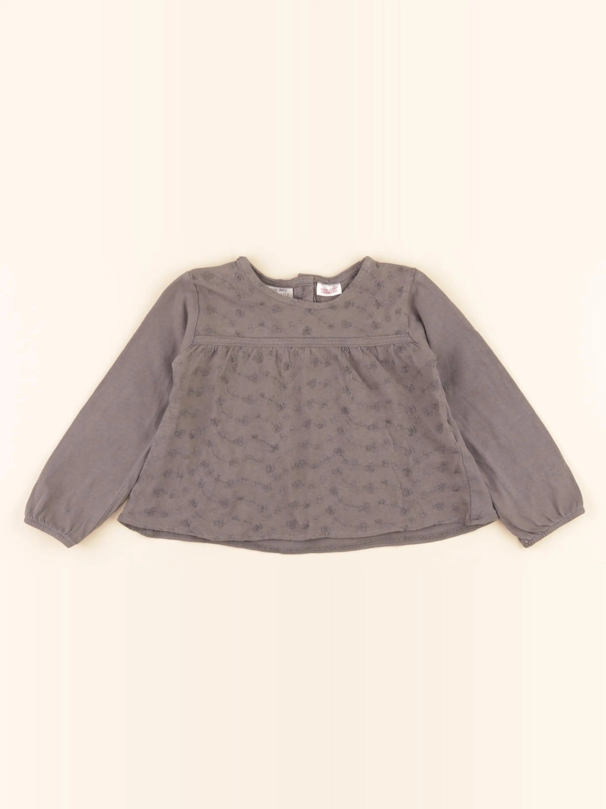 Zara - blouse gris - 9/12 mois