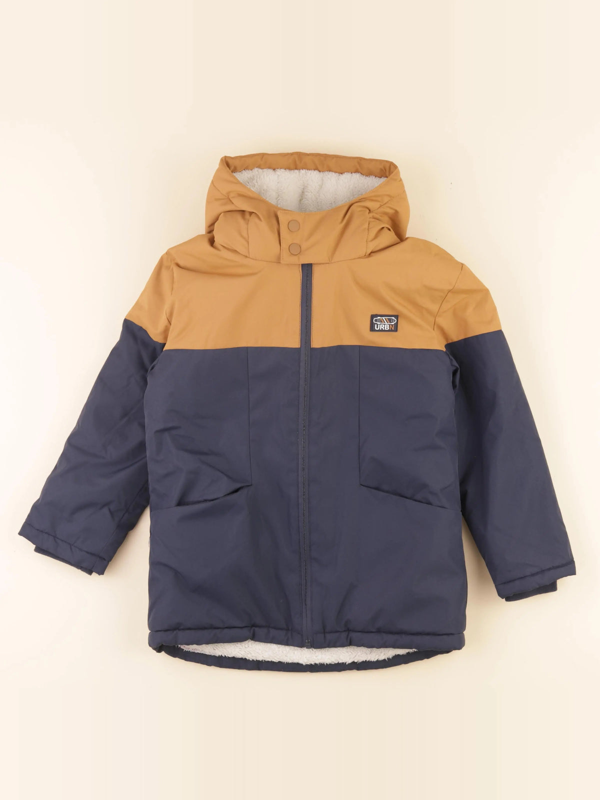 Vertbaudet - parka bleu, marron - 8 ans