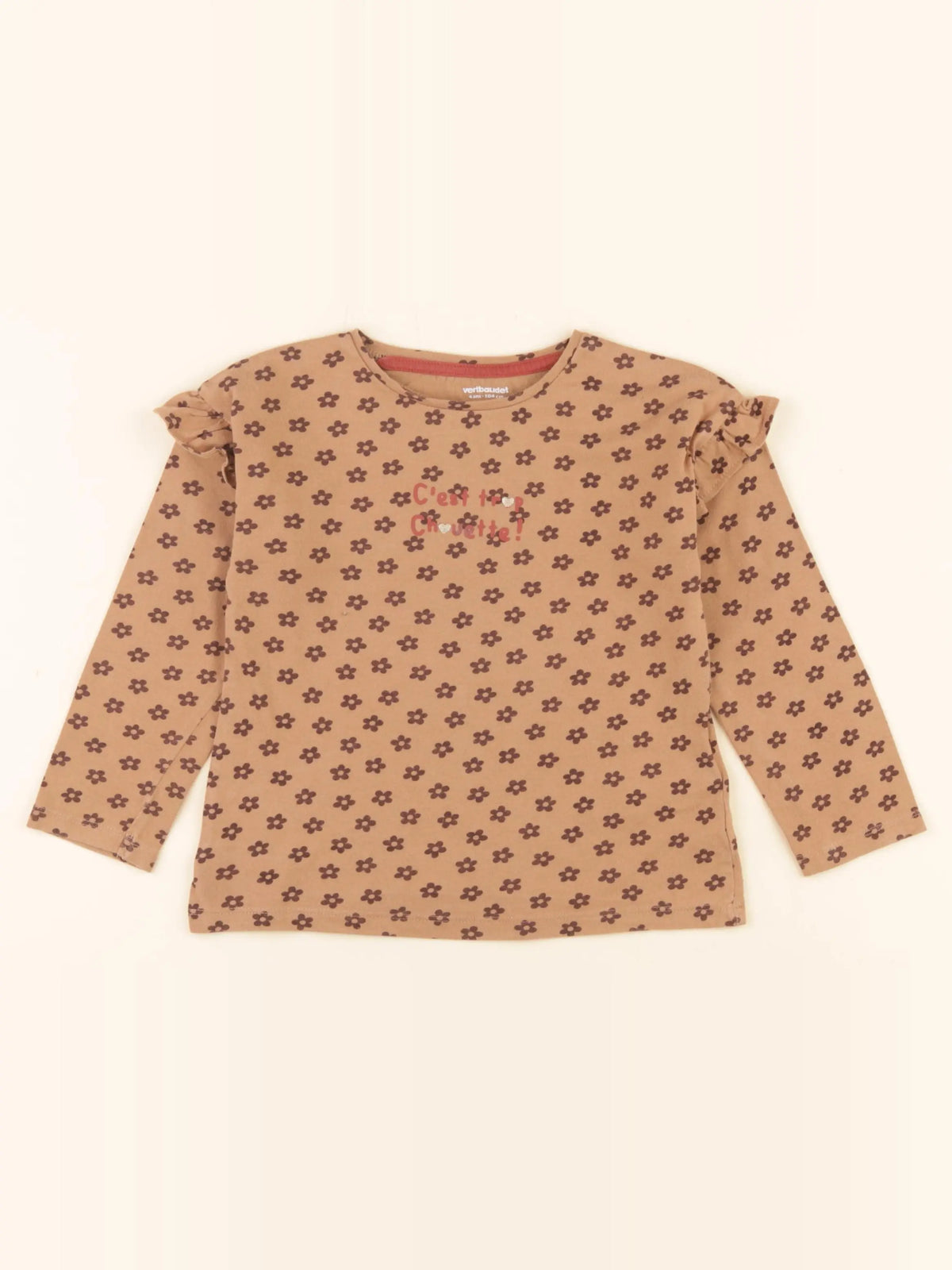 Vertbaudet - tee-shirt marron - 4 ans