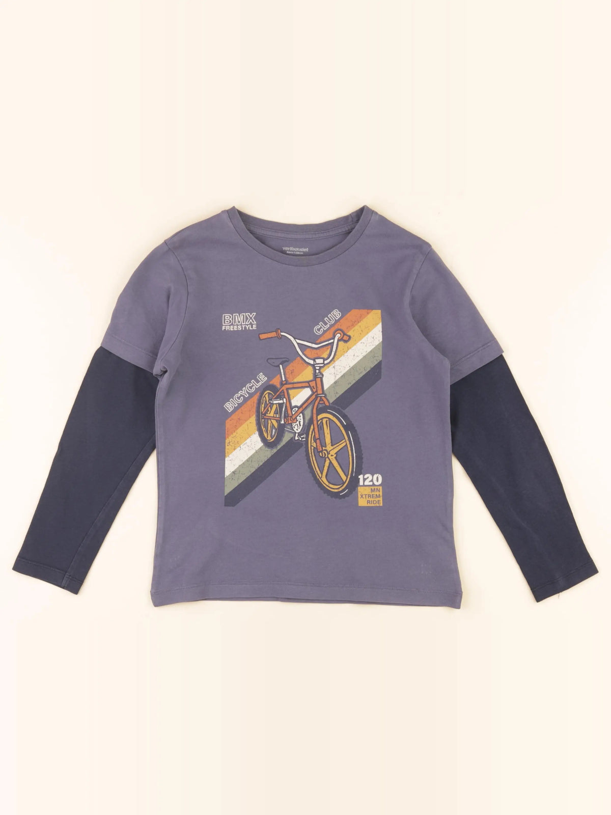 Vertbaudet - tee-shirt bleu - 8 ans