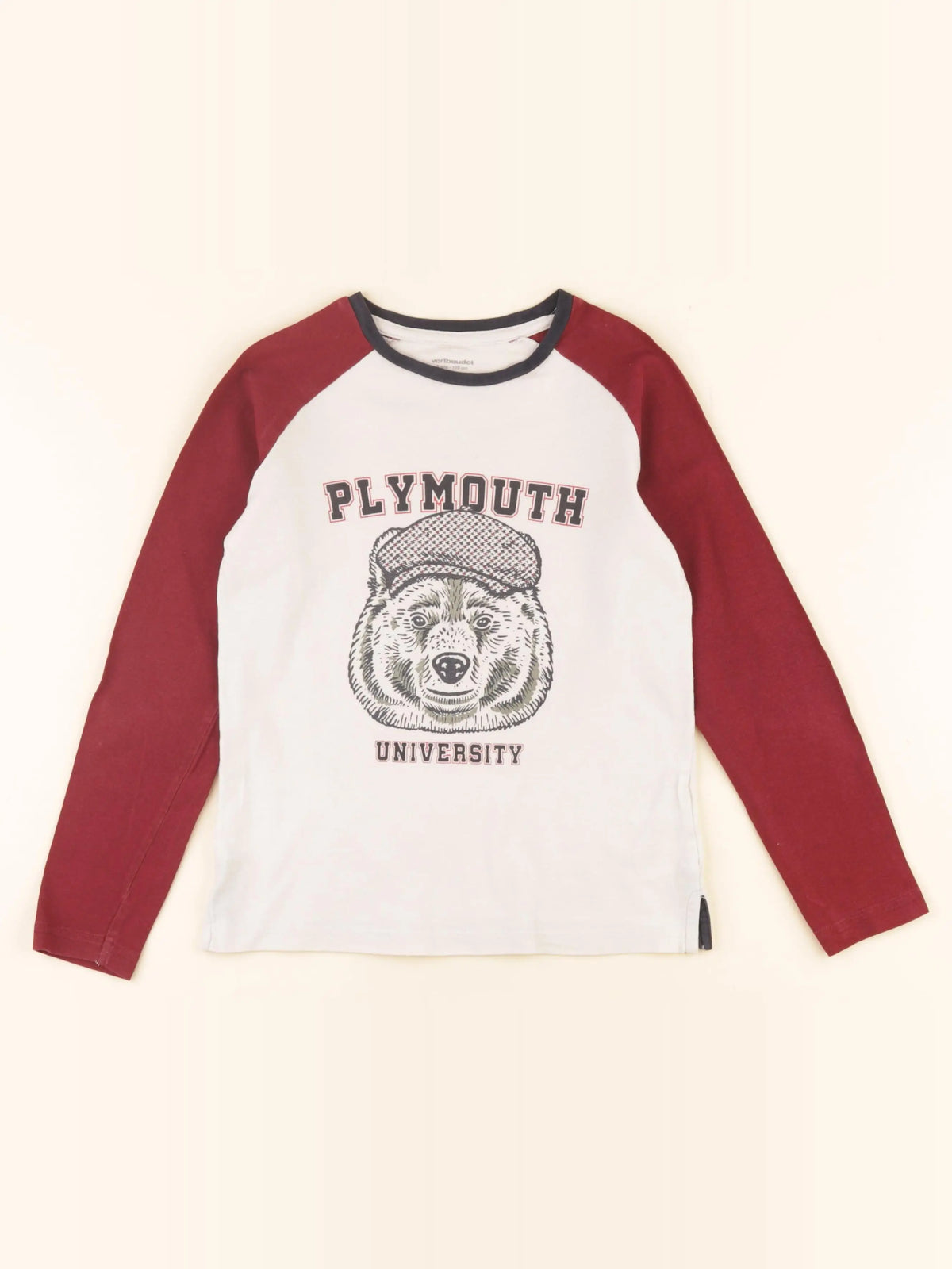 Vertbaudet - tee-shirt bleu, beige - 8 ans