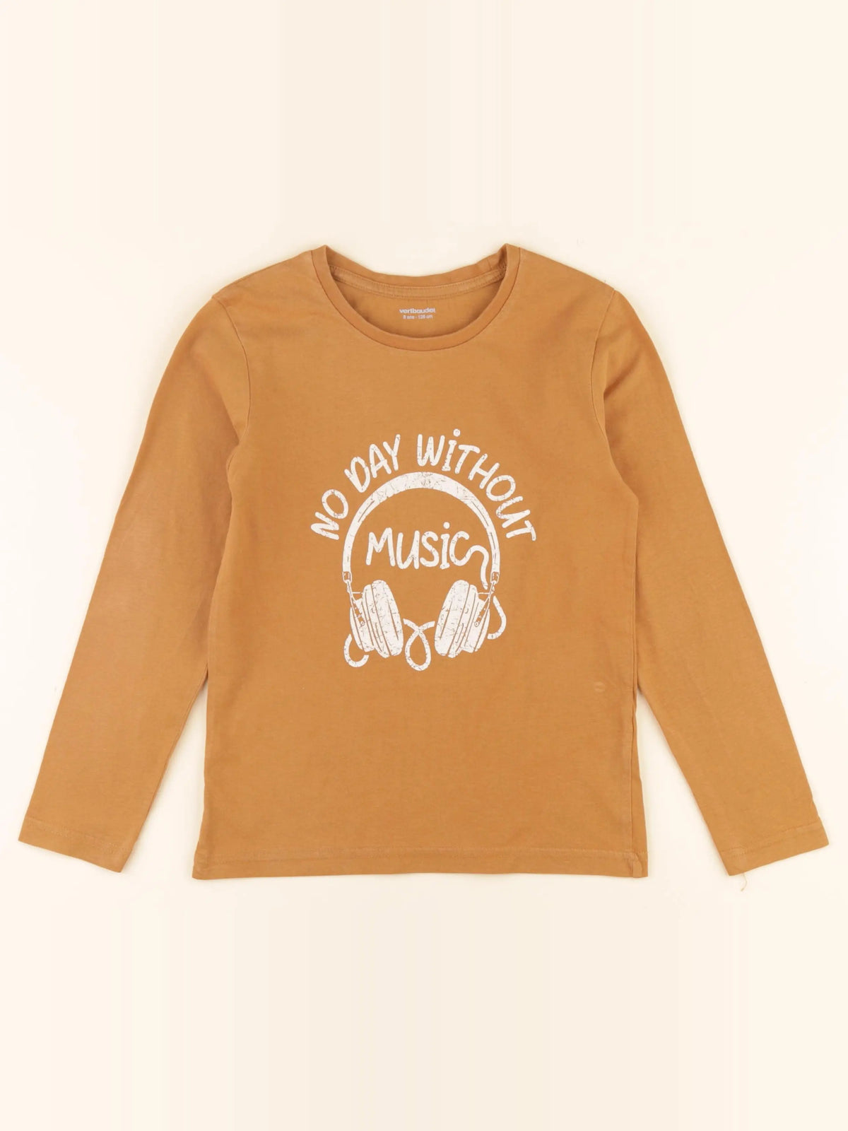 Vertbaudet - tee-shirt marron - 8 ans