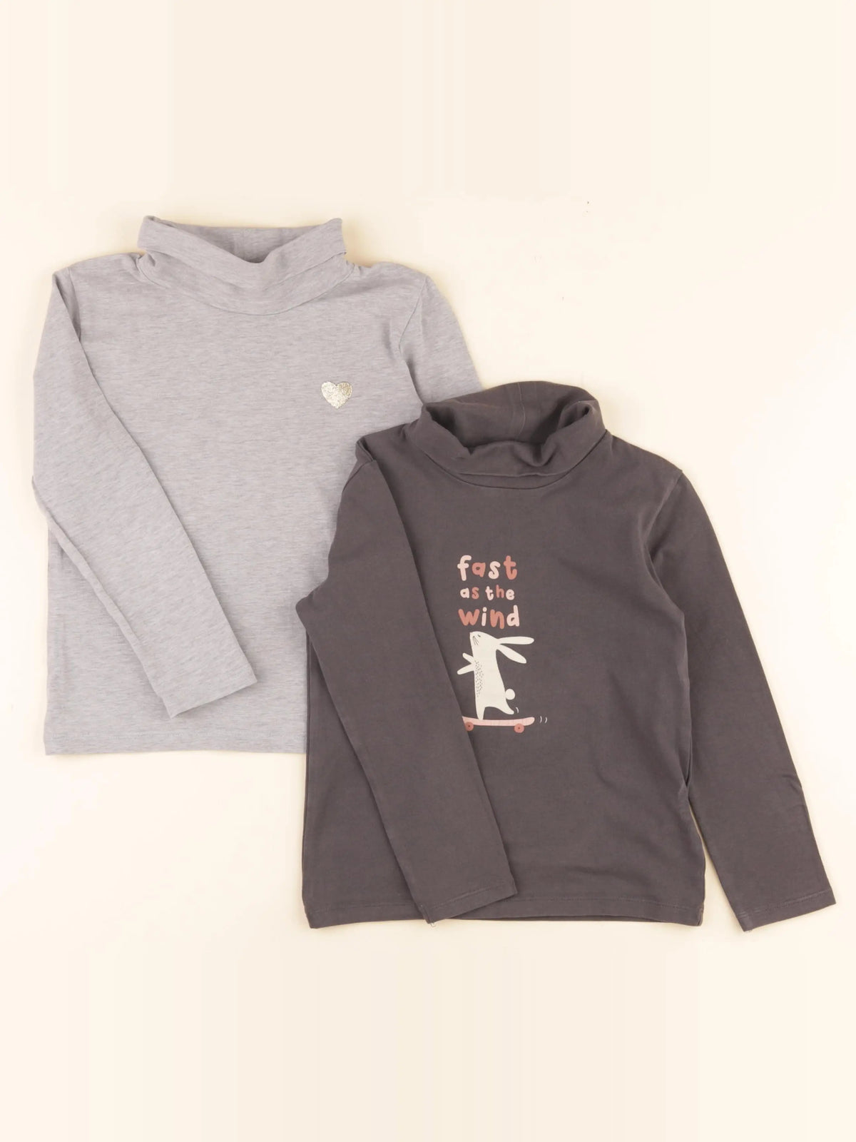 Vertbaudet - lot de 2 sous-pulls gris - 5 ans