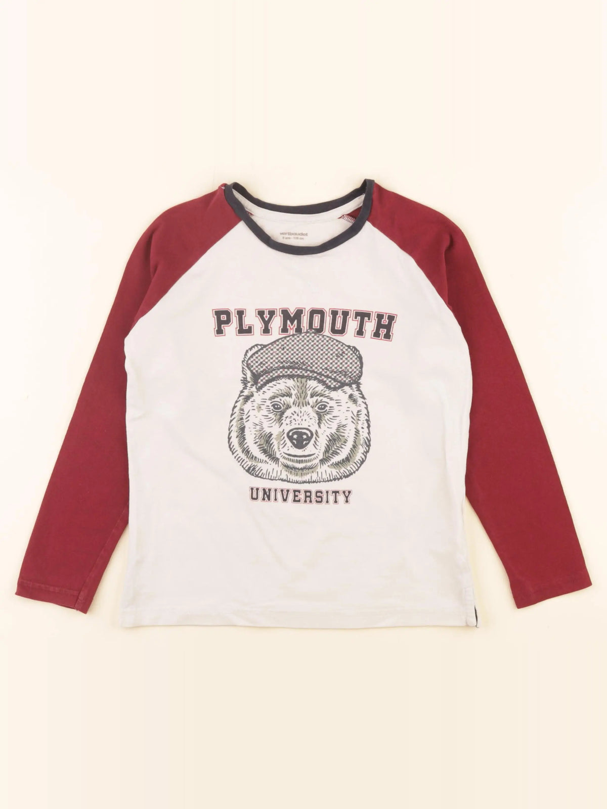 Vertbaudet - tee-shirt beige - 8 ans
