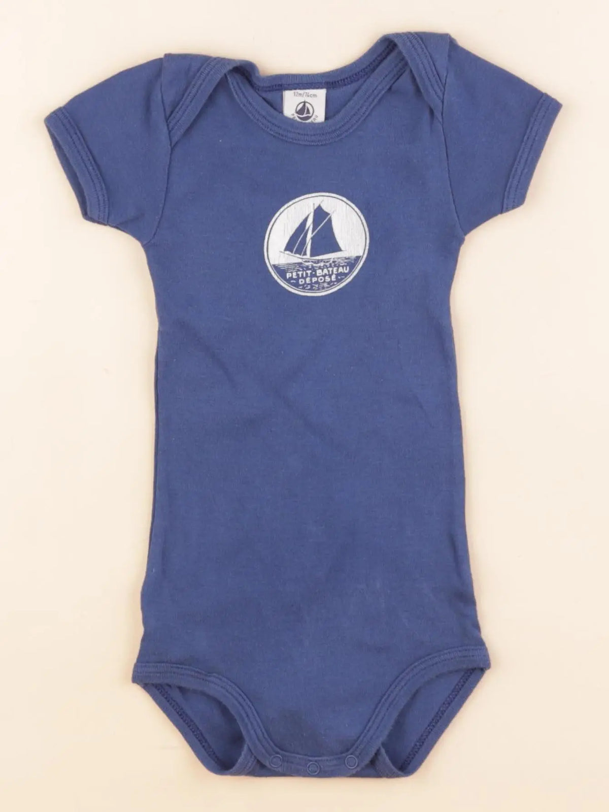 Petit Bateau - body bleu - 12 mois