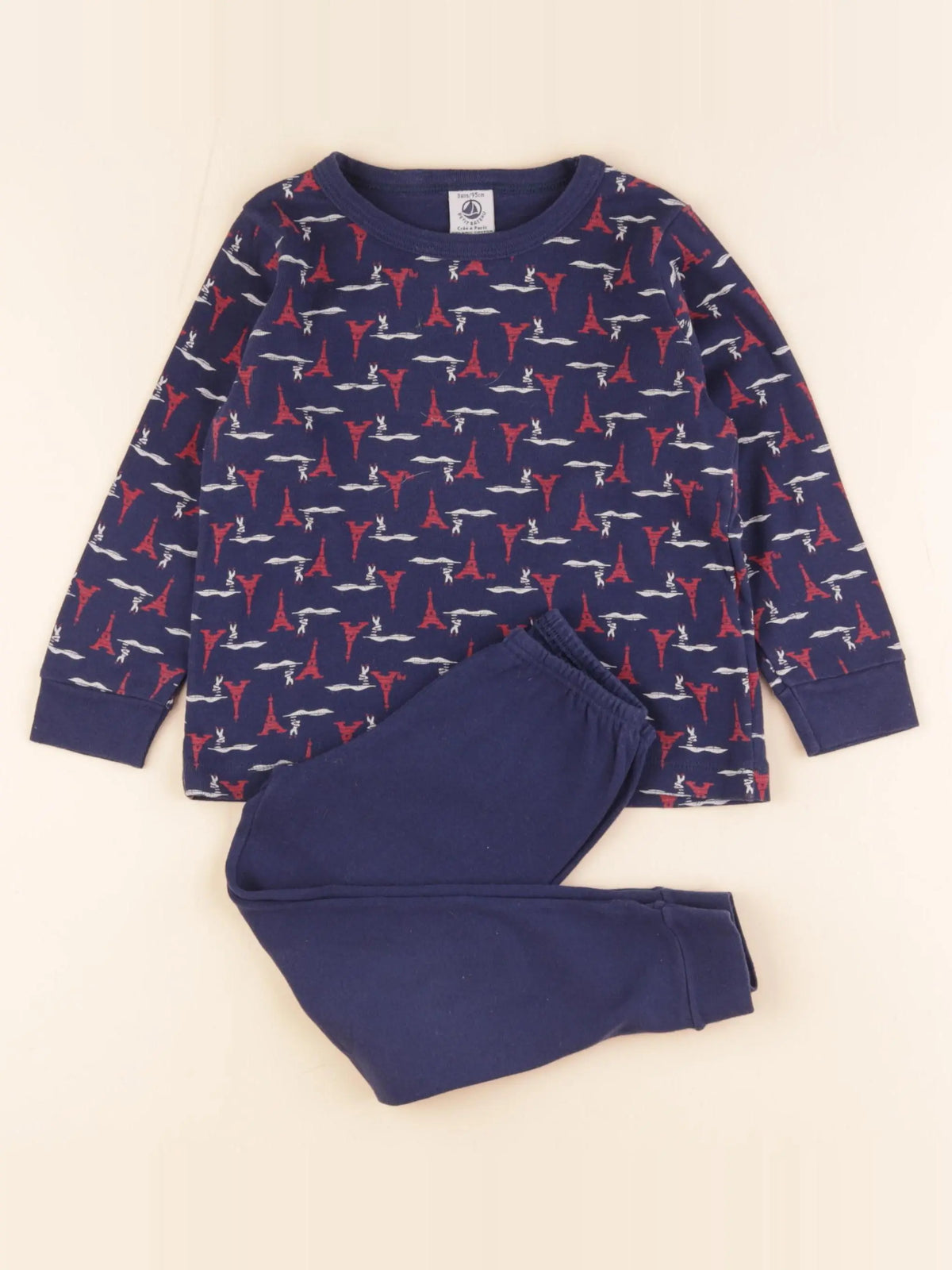 Petit Bateau - pyjama coton bleu - 3 ans