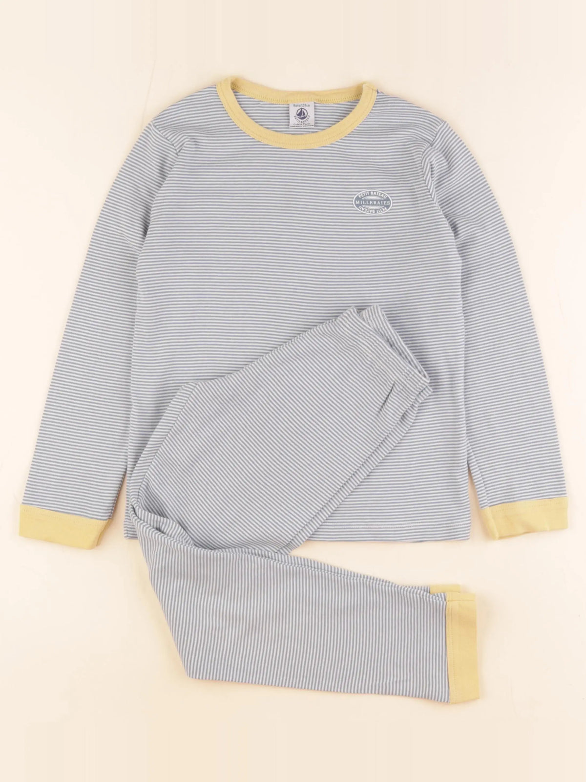 Petit Bateau - pyjama coton bleu - 8 ans