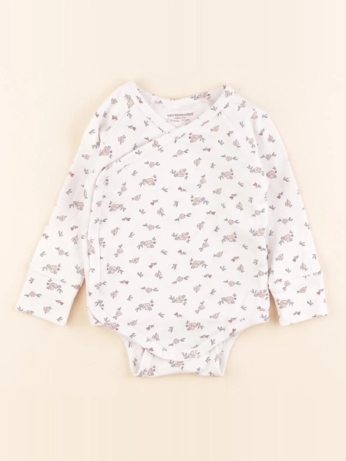 Vertbaudet - body beige - 9 mois