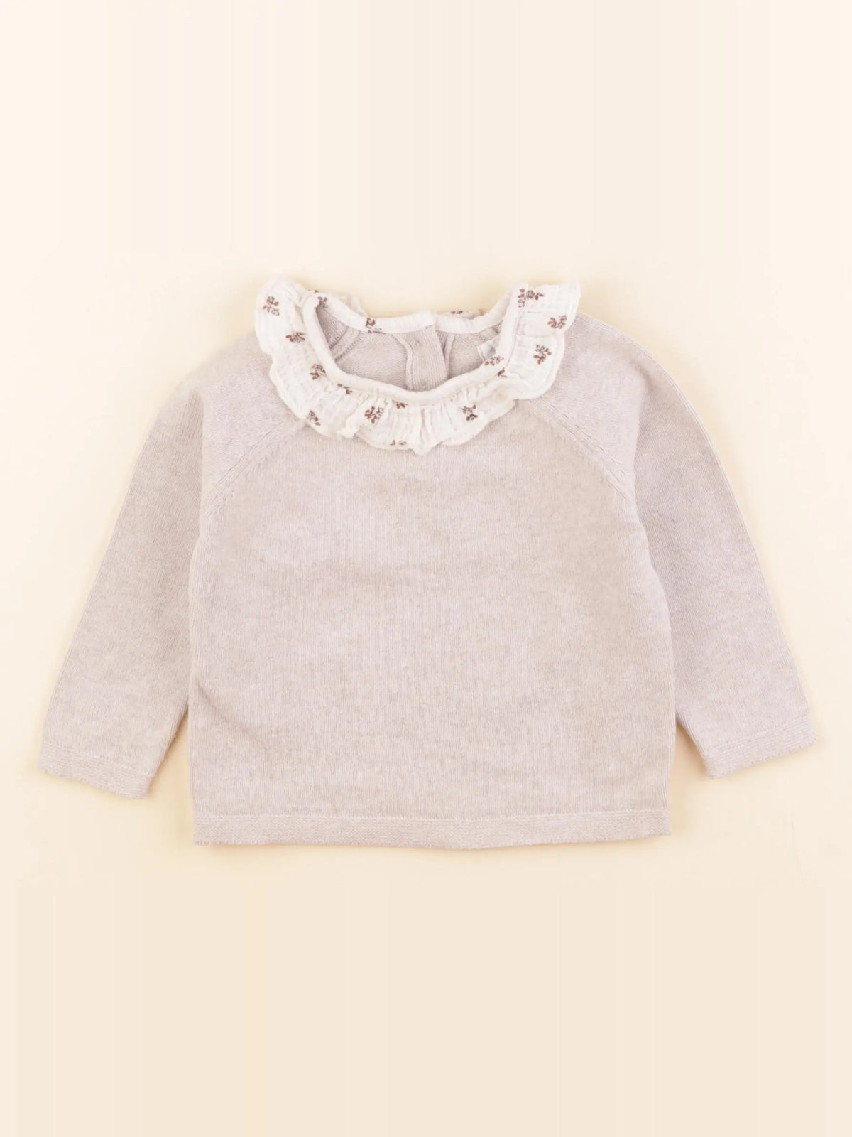 Vertbaudet - pull beige - 12 mois