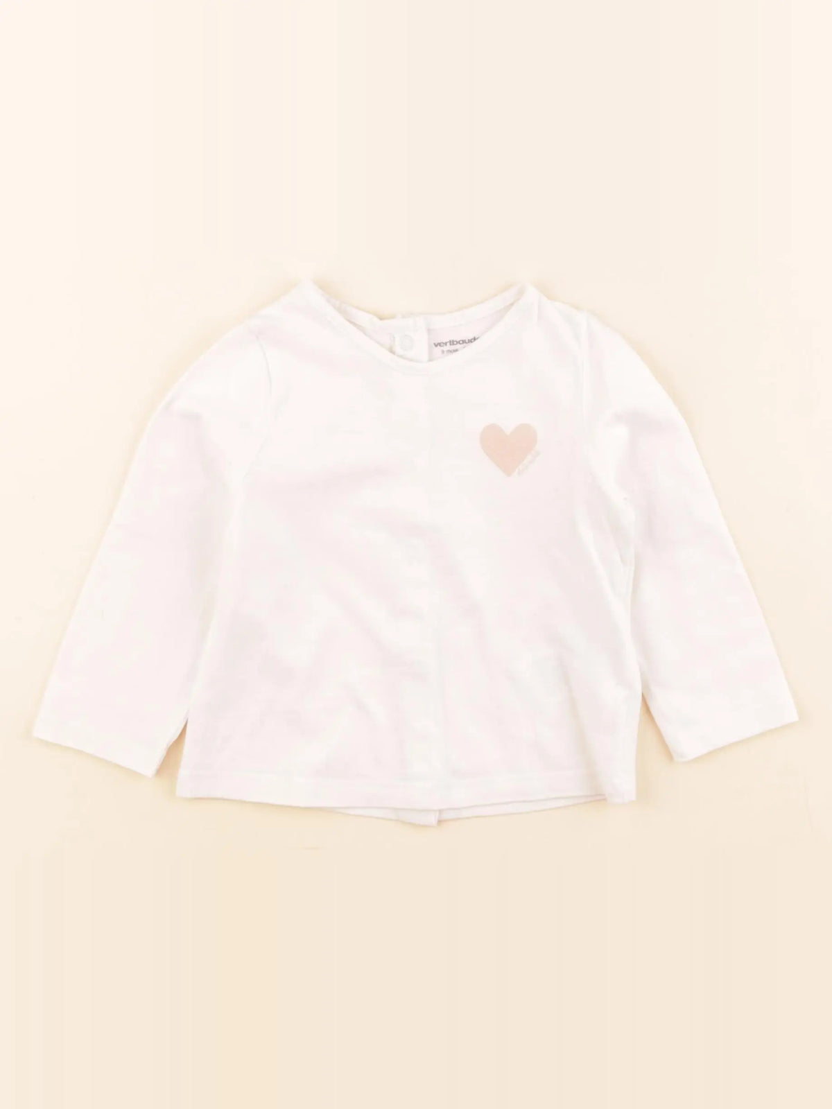 Vertbaudet - tee-shirt beige - 9 mois
