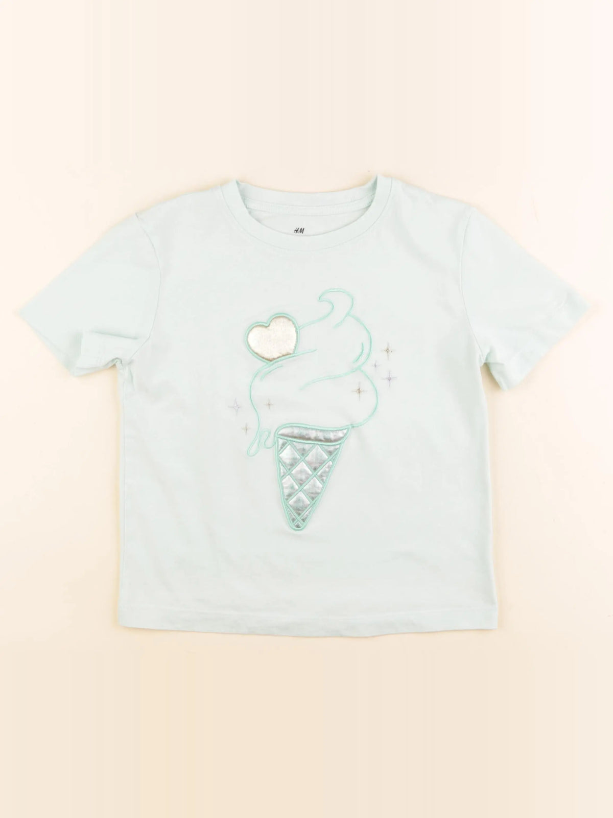 H&M - tee-shirt bleu - 6/8 ans