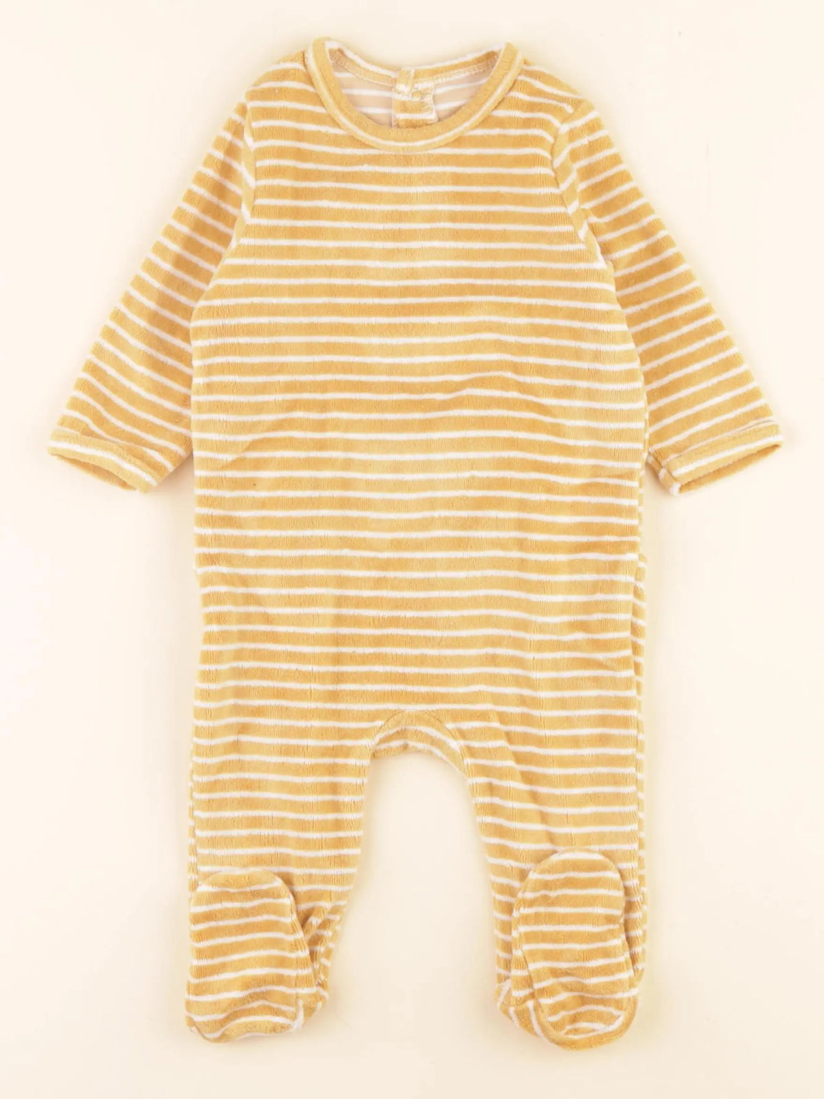 Vertbaudet - pyjama velours jaune - 6 mois