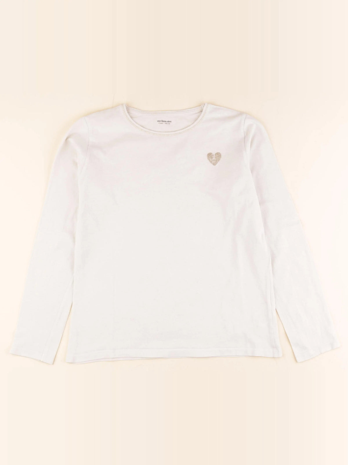 Vertbaudet - tee-shirt beige - 12 ans
