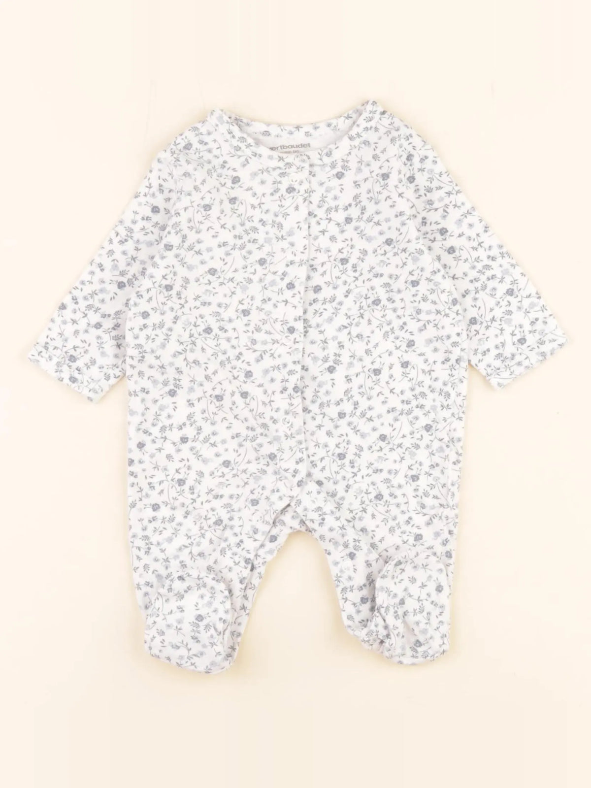 Vertbaudet - pyjama coton blanc - 1 mois