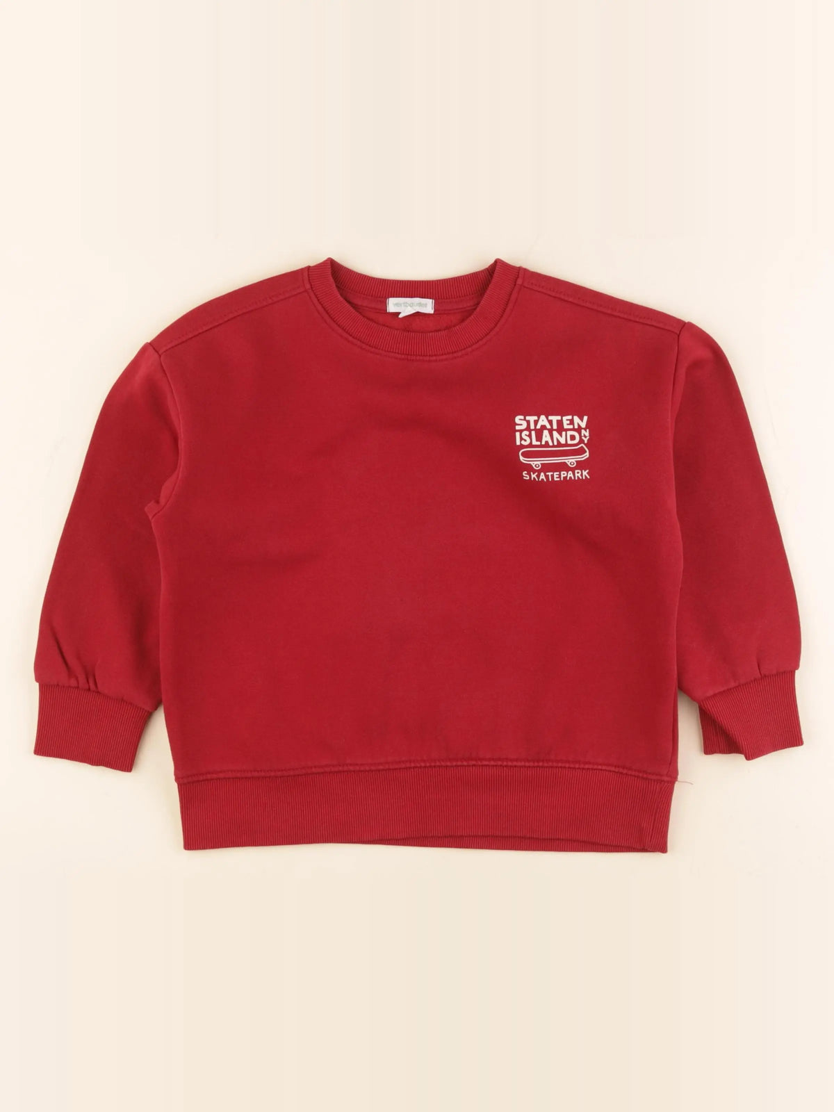 Vertbaudet - sweat rouge - 6 ans