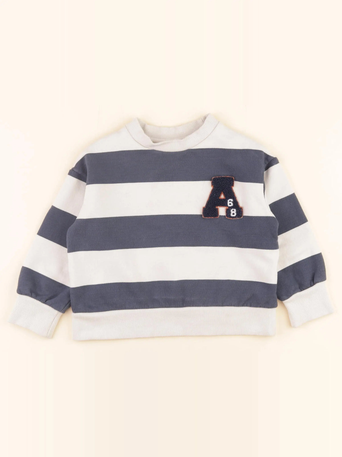 Vertbaudet - sweat blanc, bleu - 4 ans
