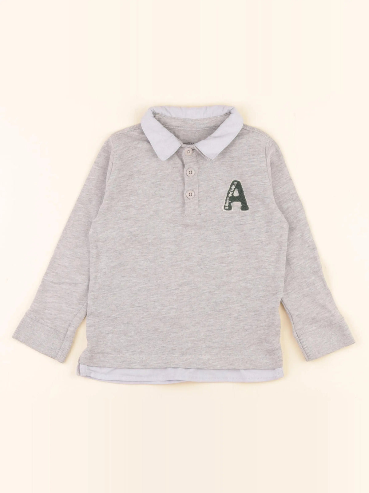 Vertbaudet - polo gris - 4 ans