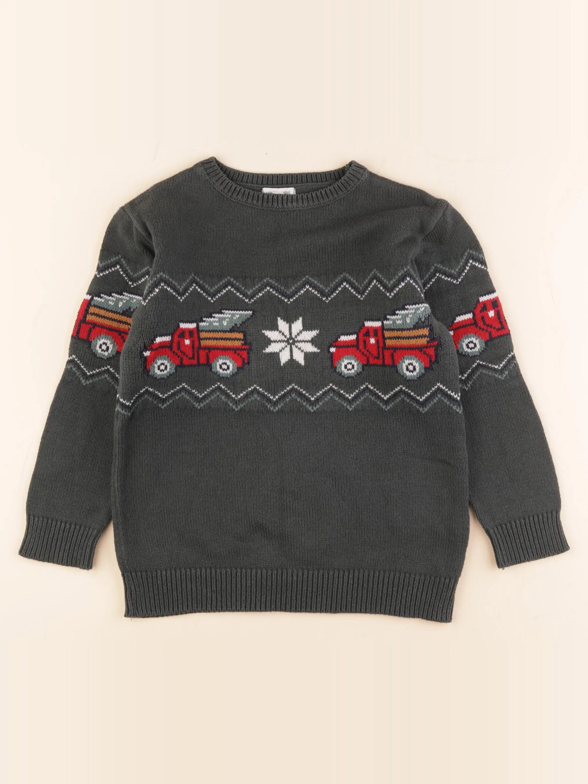 Vertbaudet - pull vert - 8 ans