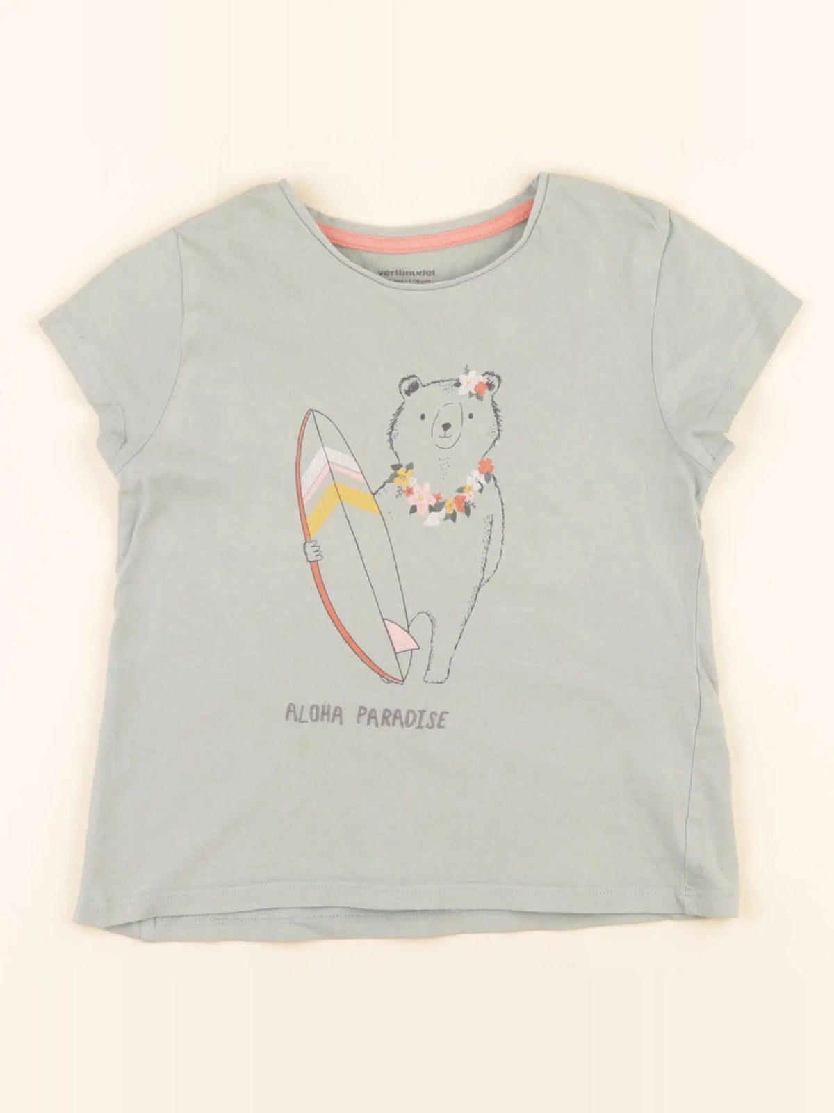 Vertbaudet - tee-shirt vert - 6 ans