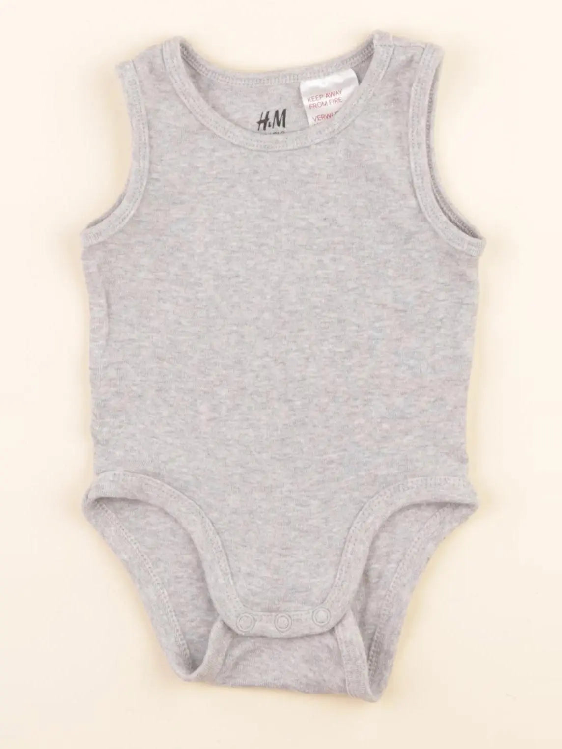 H&M - body gris - 1/2 mois
