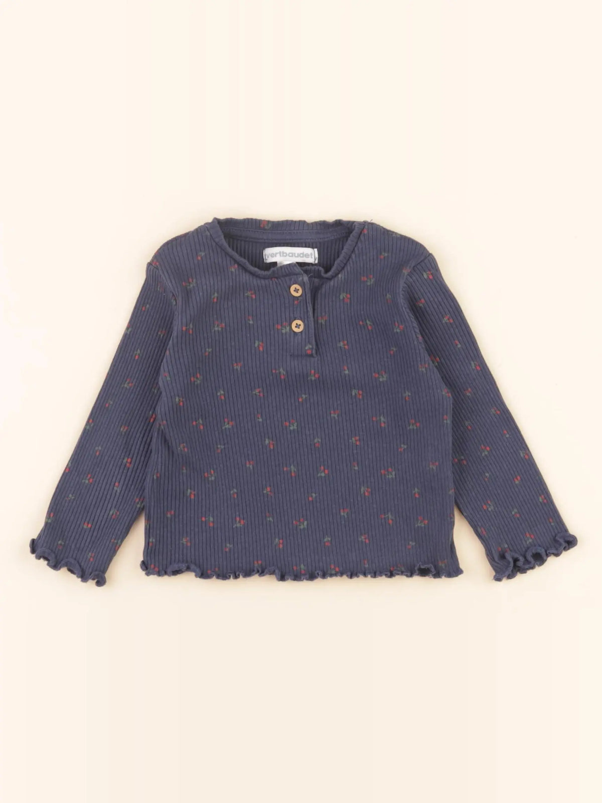 Vertbaudet - tee-shirt bleu, rouge - 12 mois