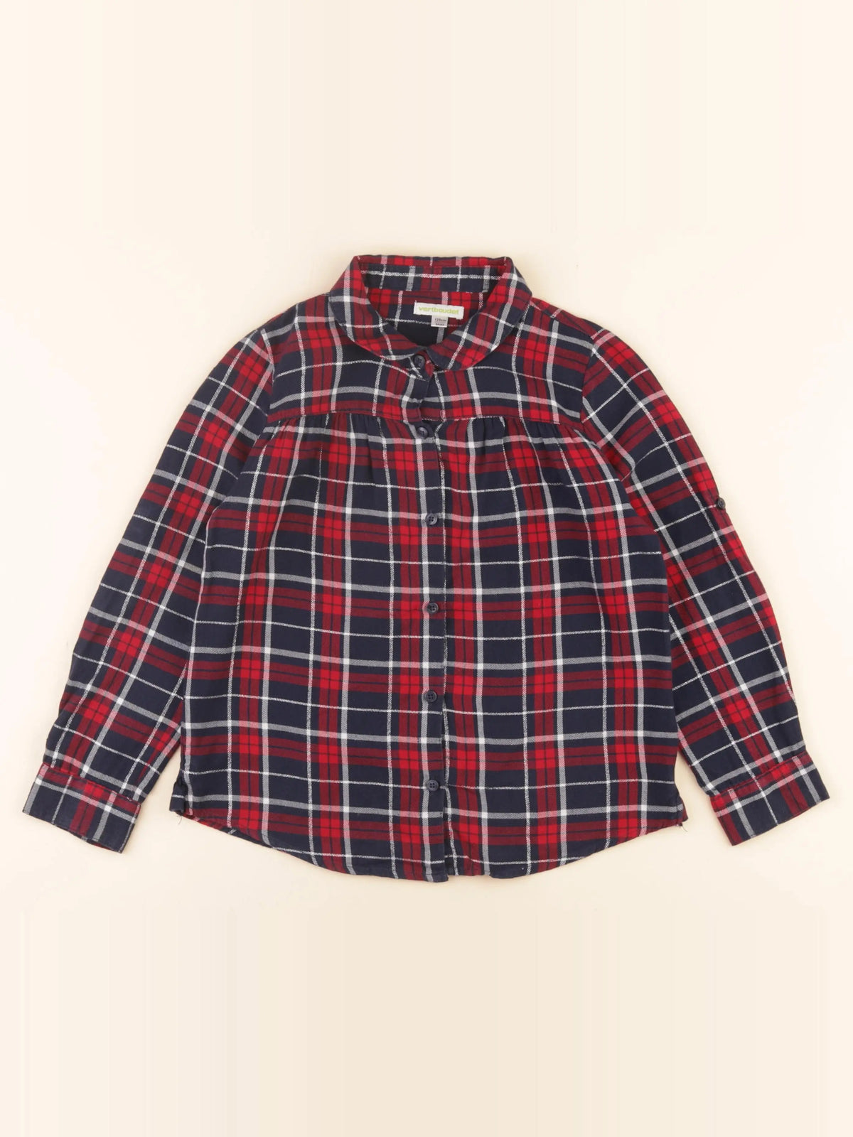 Vertbaudet - blouse bleu, rouge - 8 ans