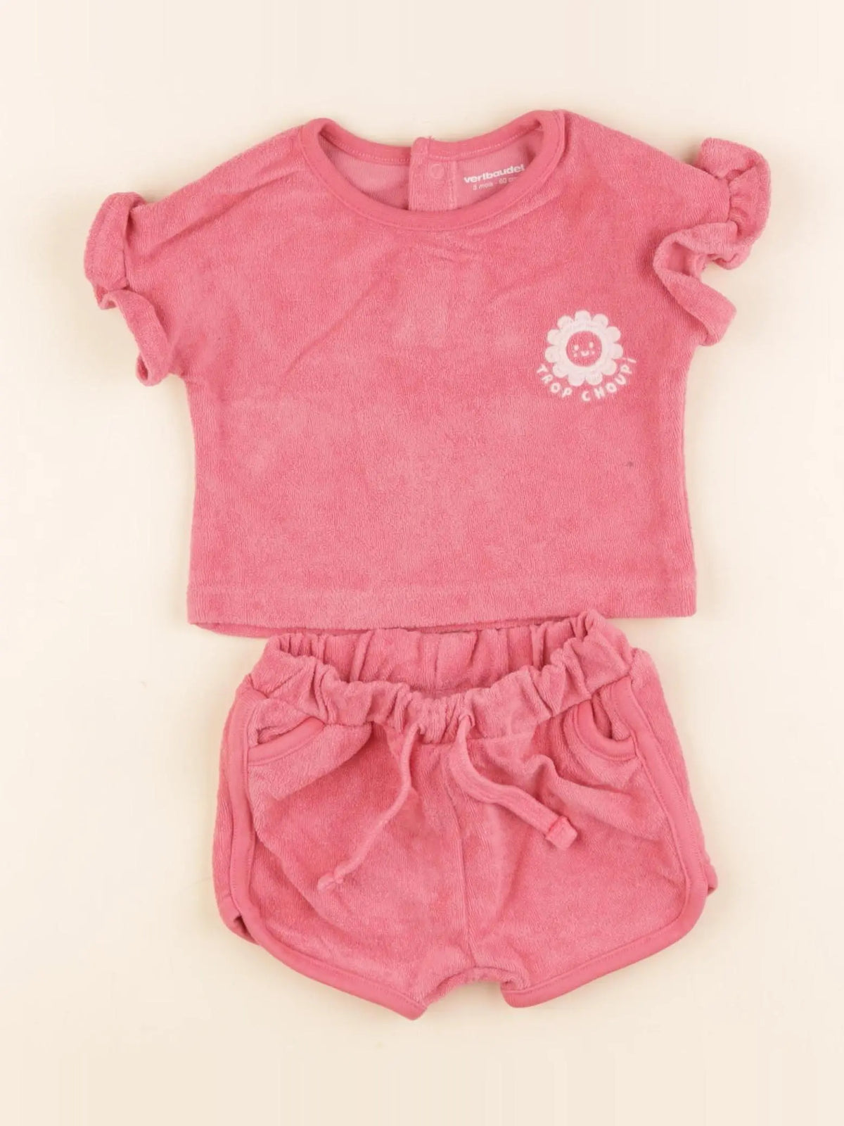 Vertbaudet - ensemble rose - 3 mois