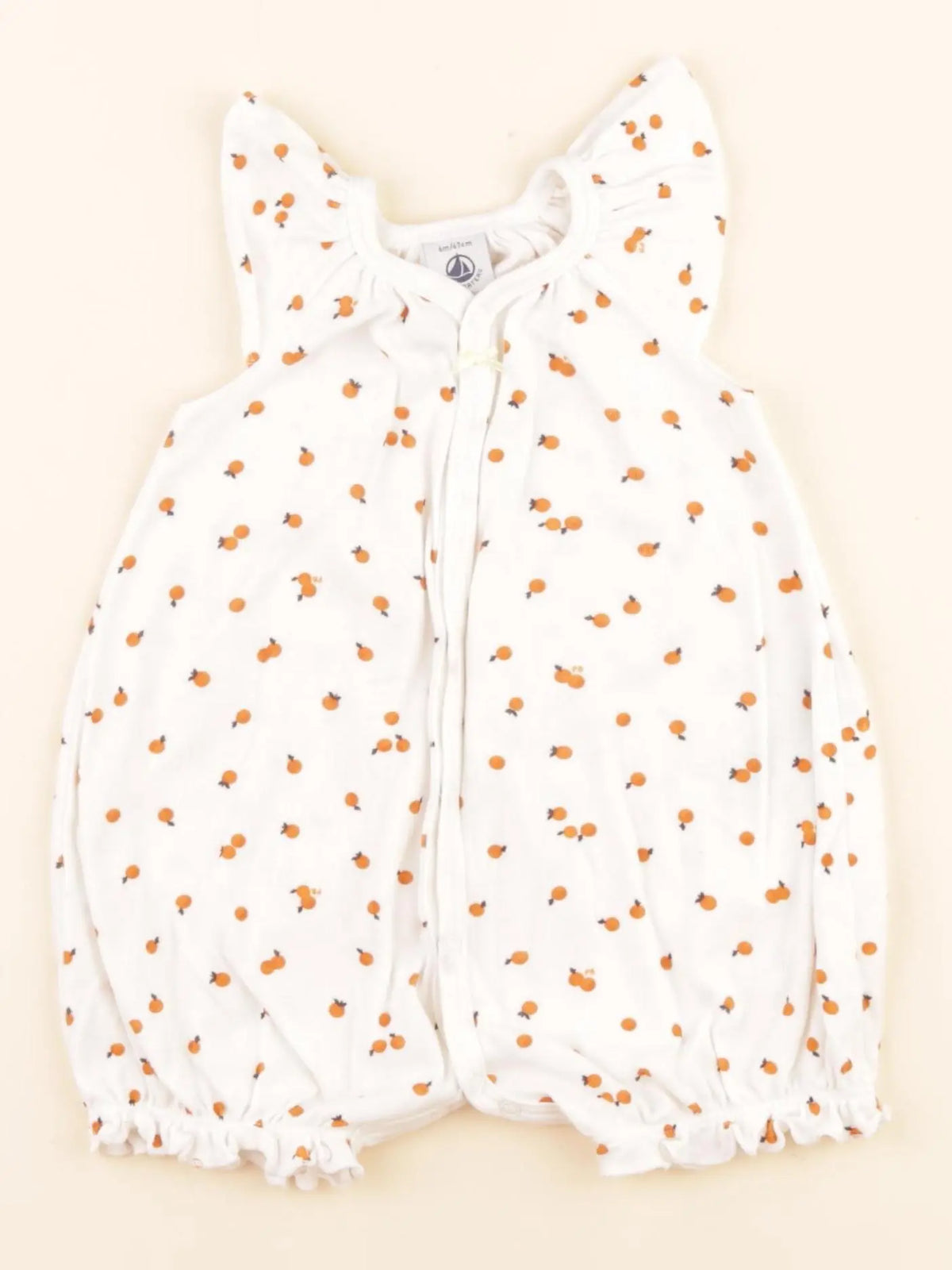 Petit Bateau - pyjama coton blanc - 6 mois