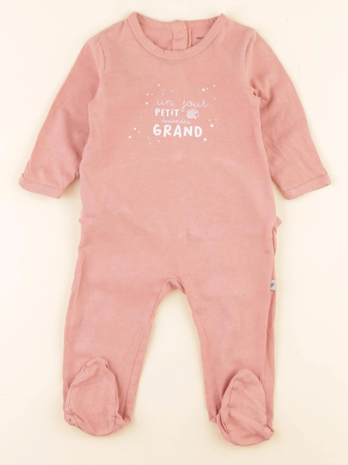 Vertbaudet - pyjama coton rose - 9 mois