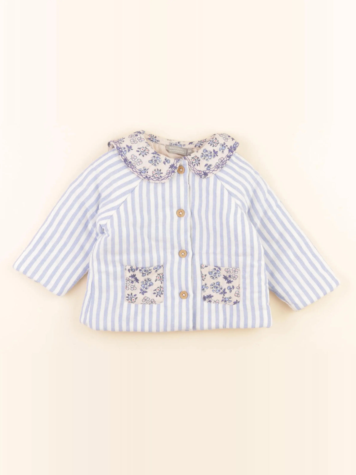 Boutchou - veste doublé bleu - 9 mois