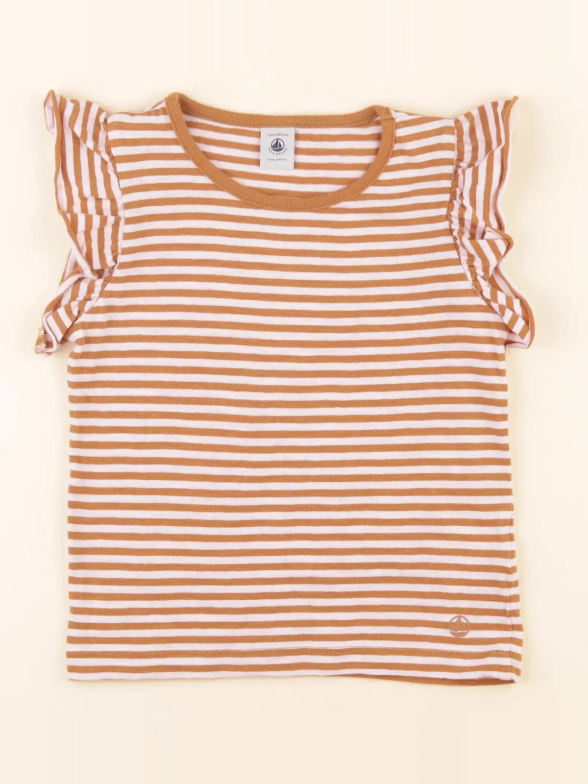 Petit Bateau - tee-shirt rose, marron - 4 ans