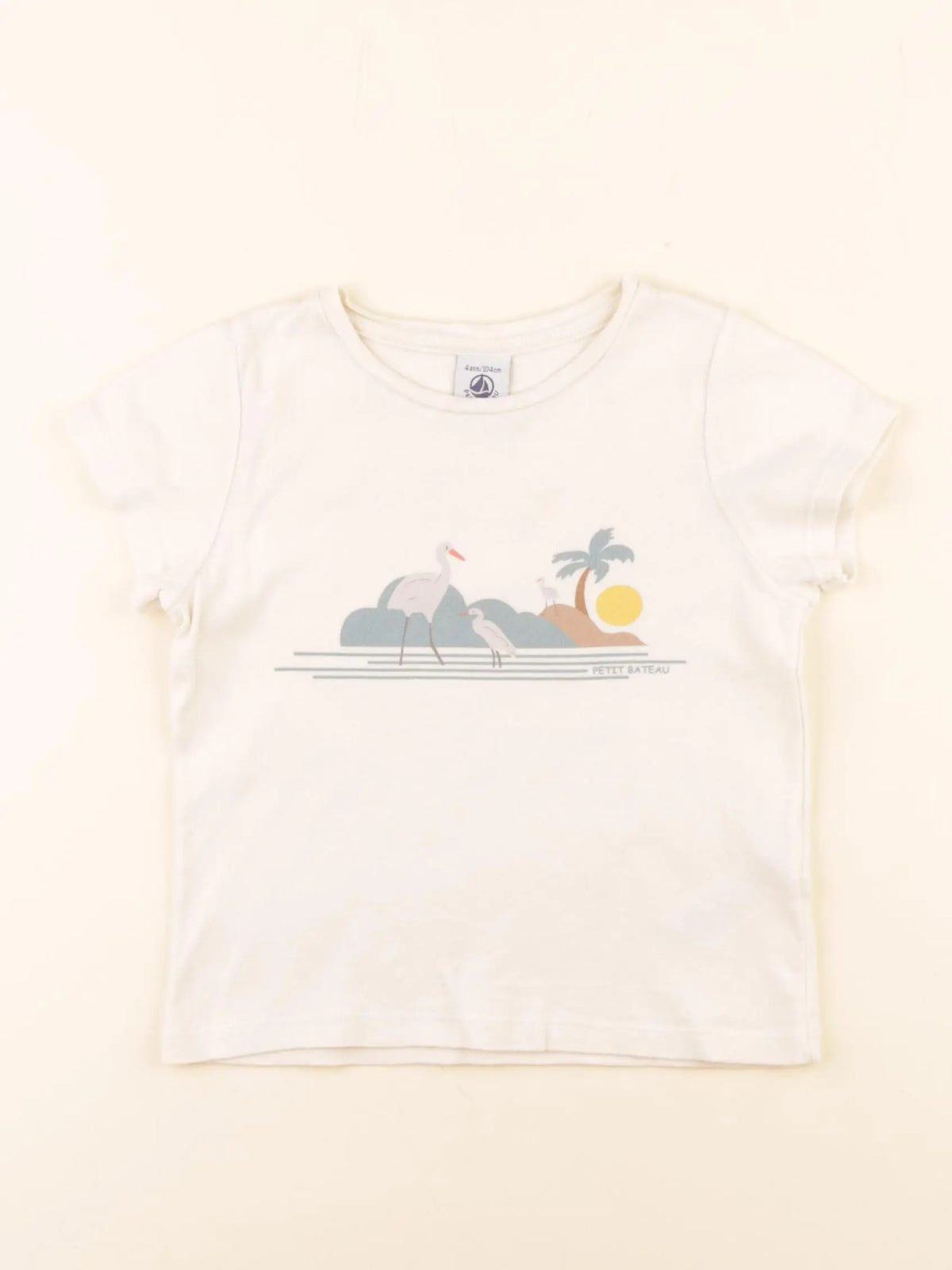 Petit Bateau - tee-shirt beige - 4 ans