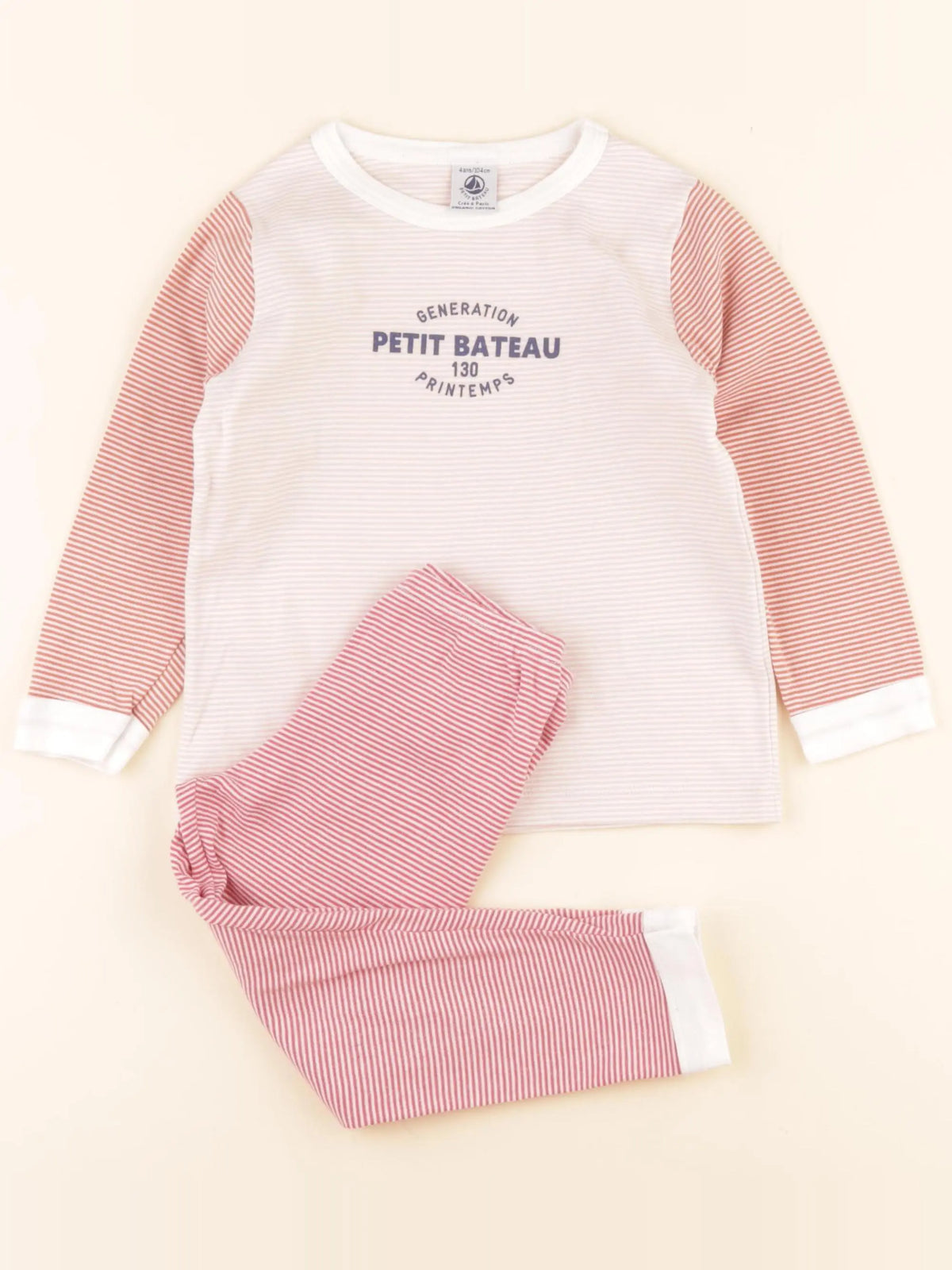 Petit Bateau - pyjama coton rose - 4 ans